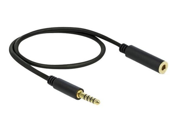 Delock - Lydforlengelseskabel - balansert stereo 4,4 mm hann til balansert stereo 4,4 mm hunn - 0.5 m - svart