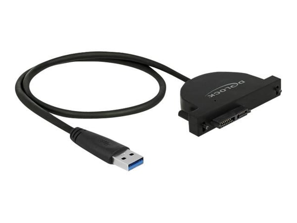 Delock USB 3.0 to Slim SATA Converter - Tallennusohjain - SATA 6Gb/s - USB 3.0 - musta - musta