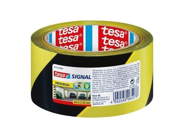 TESA 58133, Musta, Keltainen, Polypropeeni (PP), 66 m, 50 mm