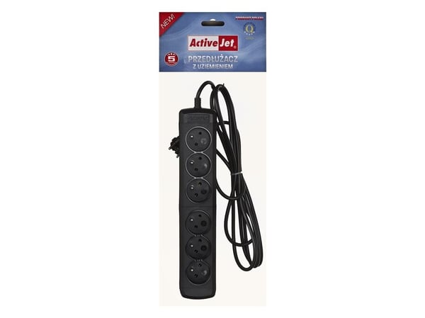 Activejet 6GNU - 3M - C, 3 m, 6 AC-utgångar, inomhus, Typ E (FR), Typ E, Plast