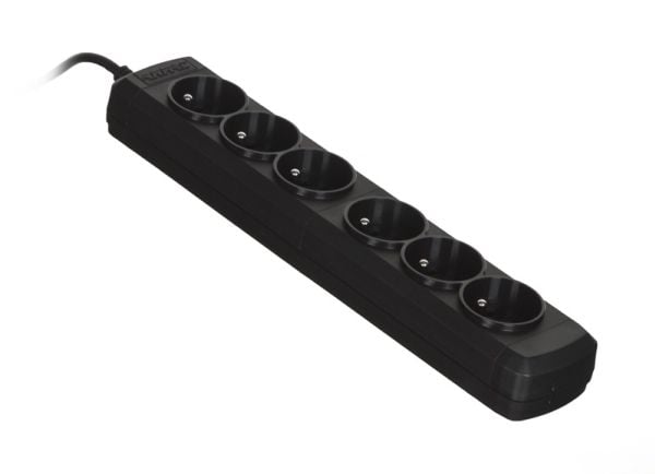 Activejet 6GNU - 3M - C, 3 m, 6 AC-utgångar, inomhus, Typ E (FR), Typ E, Plast
