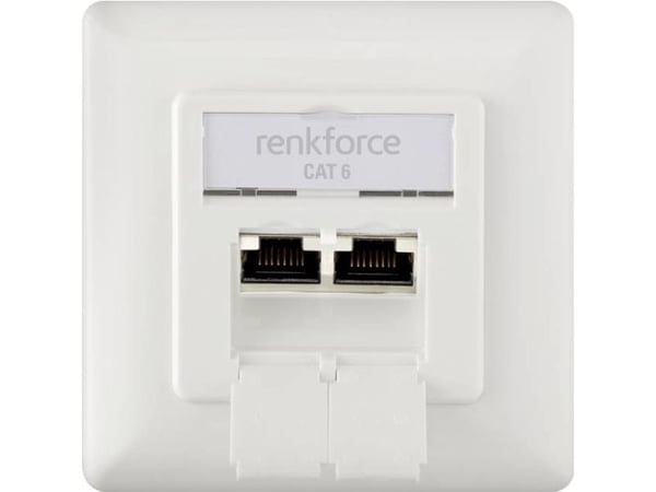 Renkforce RF-4393024, 2 x RJ-45, Valkoinen, 80 mm, 80 mm