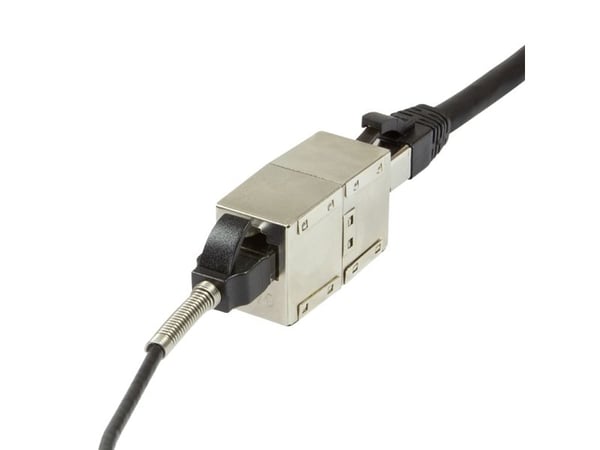 LogiLink NP0058, Flat, Metallisk, RJ-45, RJ-45, Hunkjønn, Hunkjønn