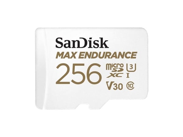 SanDisk Max Endurance - Flashminnekort (microSDXC til SD-adapter inkludert) - 256 GB - Video Class V30 / UHS-I U3 / Class10 - microSDXC UHS-I