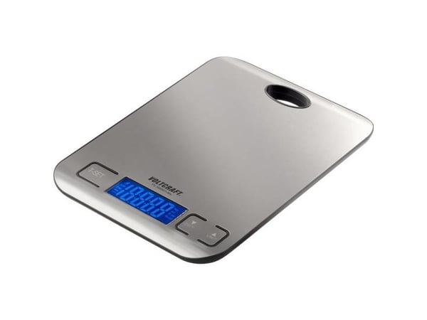 VOLTCRAFT TS-5000/1-ALU, Elektronisk köksvåg, 5 kg, 1 g, Rostfritt stål, Gjuten aluminium, Bänkdiskmaskin