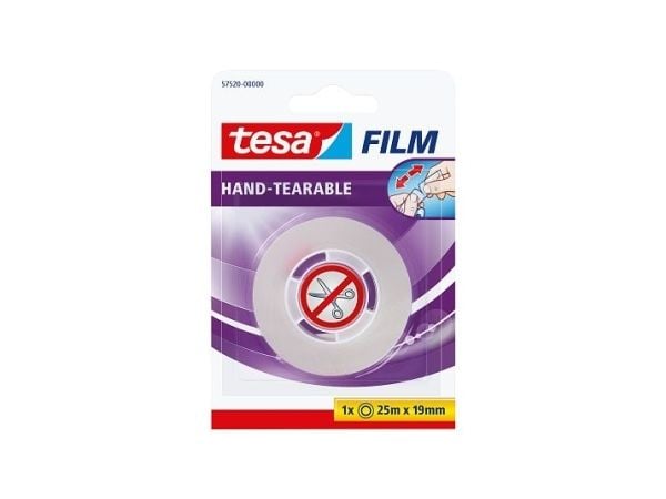 TESA 57520, 25 m, läpinäkyvä, polypropyleeni (PP), 19 mm, läpipainopakkaus, 1 kpl