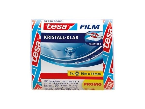 TESA 57790, 10 m, Läpinäkyvä, Polypropeeni (PP), Vahva, 15 mm, 3 kpl