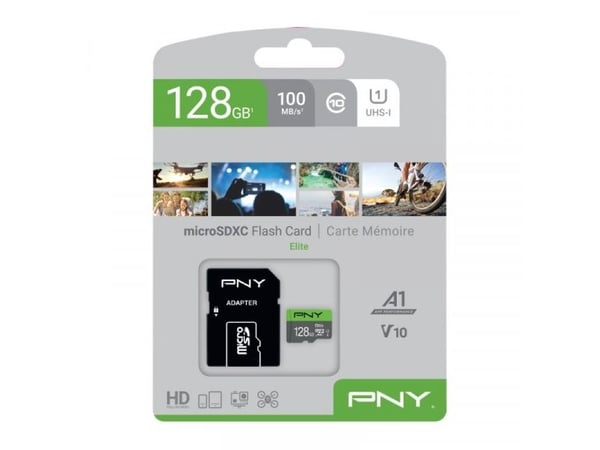 PNY Elite - Flashminnekort - 128 GB - UHS-I U1 / Class10 - microSDXC UHS-I