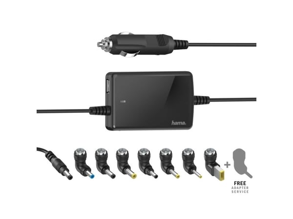 Hama "Slim & Light" Universal Car Notebook Power Supply Unit - Bilstrømadapter - 12 V - 70 watt - svart