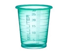 Medicinbæger 30 ml PP Eco Rød,100 ps x 90 stk/krt