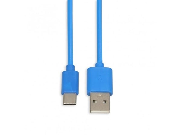 iBOX - USB-kabel - USB-C (hann) til USB (hann) - USB 2.0 - 2 A - 1 m - blå