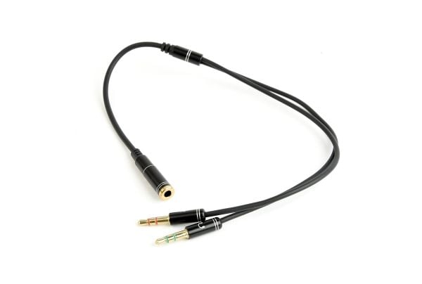 Cablexpert - Audioadapter - 4-polsminijakk hunn til mini-phone stereo 3.5 mm hann - 20 cm - svart