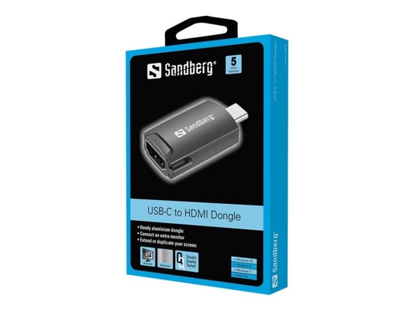 Sandberg - Video adapter - USB-C hann til HDMI hunn - 4K-støtte
