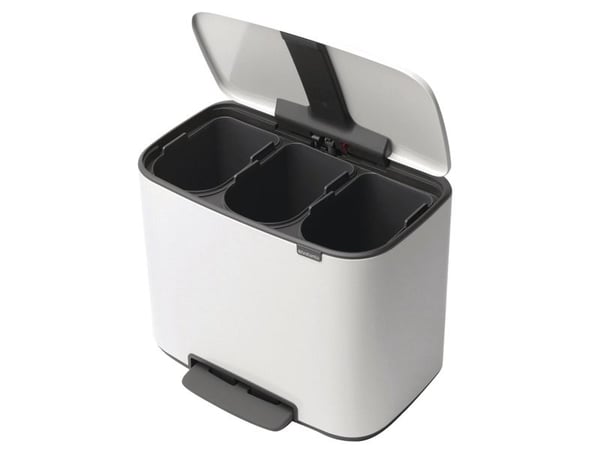 Pedalspand Brabantia Bo, 3 x 11 ltr. hvid