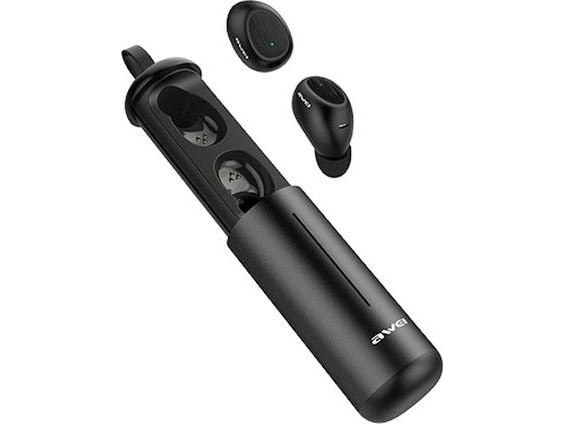 T55 TWS Bluetooth 5.0-hodetelefoner + dokkingstasjon svart