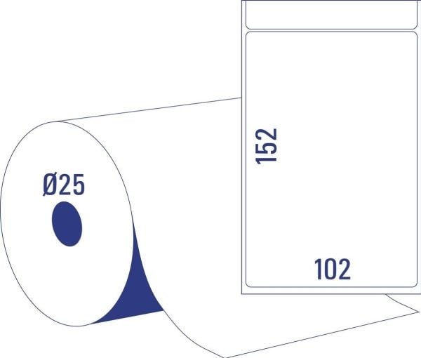Avery TD8050-25, Hvit, Selvklebende skriveretikett, Papir, Trermisk overføring, Permanent, Avrundet rektangel