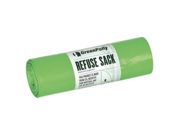Affaldspose, GreenPolly, genanvendelige, 11 my, hvid, 100 poser, 30 l