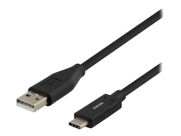 DELTACO - USB-kabel - USB-C (hann) til USB (hann) - USB 2.0 - 2 m - reversibel C-kontakt - svart