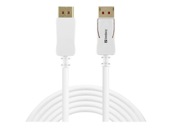 Sandberg - DisplayPort-kaapeli - DisplayPort (uros) - DisplayPort (uros) - DisplayPort 1.4 - 2 m - 8K-tuki - valkoinen