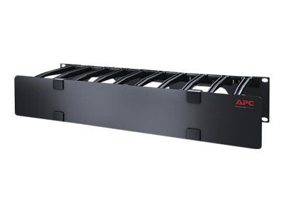 APC Horizontal Cable Manager Single-Sided with Cover - Rackkabelstyringspanel med deksel - svart - 2U - TAA-samsvar - for P/N: SCL500RM1U, SMX1500R...