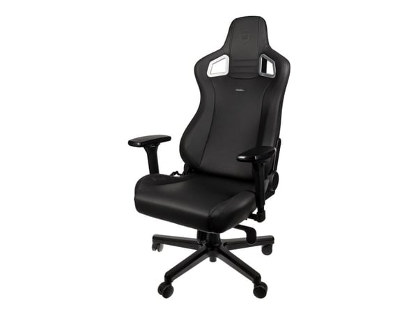 Noblechairs EPIC Black Edition - Stol - ergonomisk - armstöd - T-formad - lutning - svängtapp - vinyl, minnesskum, läderimitation, stålram, öppet p...