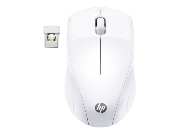 HP 220 - Mus - 3 knapper - trådløs - 2.4 GHz - USB trådløs mottaker - snøhvitt - CTO - for HP 27; ENVY Laptop 13, 17; Laptop 14, 15; Pavilion Lapto...