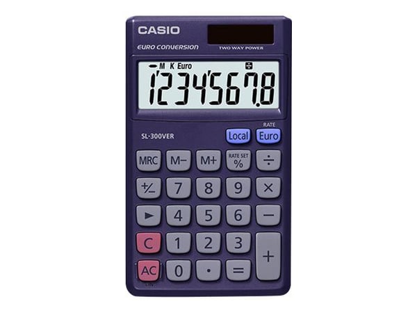 Casio SL-300VER - Lommekalkulator - 8 sifre - solpanel, batteri