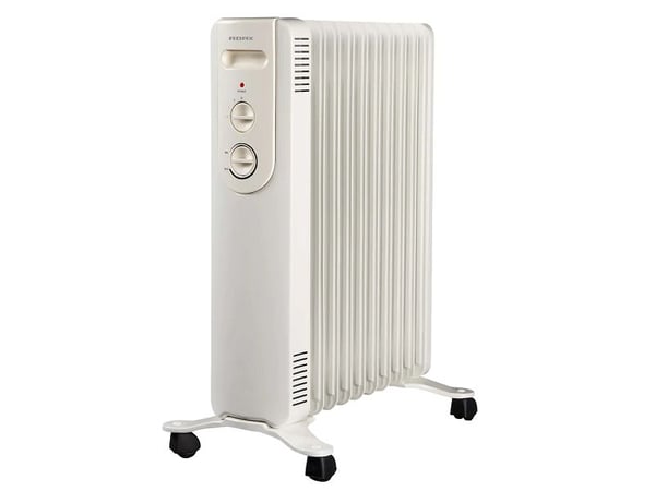 ADAX oljeelement golvvärmare 230V med termostat och 3 effektlägen, Nova 20 800W-1200W-2000W, H650 / L470 / D300 mm