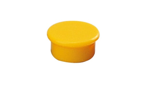 Magneetti dahle, rund, 13 mm, gul, pakke a 10 stk.
