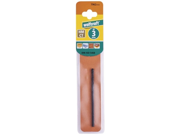 wolfcraft GmbH 7962010, Borr, Hammer drill bit, 3 mm, 70 mm, Metall, Plast, Sten, Trä, 3,5 cm