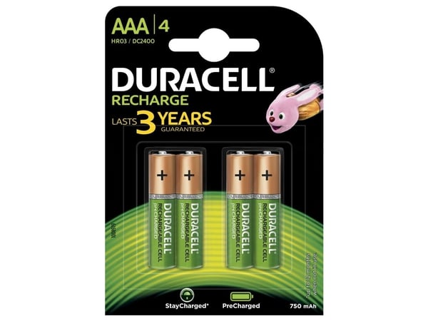Duracell HR3-B ladattava nikkelimetallihydridi (NiMH) -akku kotiin