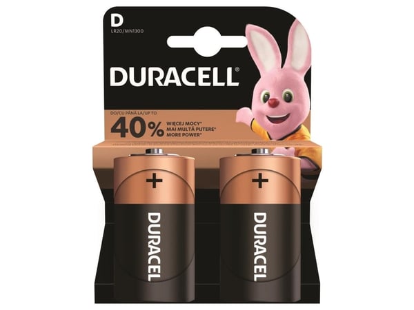 Duracell LR20, Engangsbatteri, LR20, Lithium, 1,5 V, 2 stykker