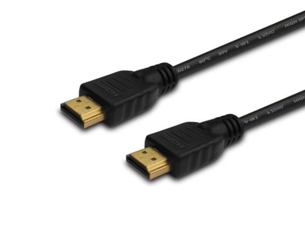 SAVIO CL-113 - HDMI-kabel med Ethernet - HDMI hann til HDMI hann - 5 m - skjermet - svart - 4K-støtte