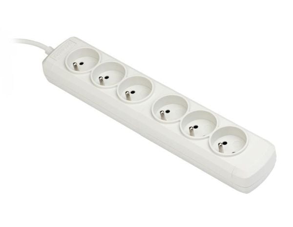 Activejet 6GNU - 3M - S, 3 m, 6 pistorasiaa (pistorasioita), sisätiloissa, tyyppi E (FR), tyyppi E, muovi, muovia