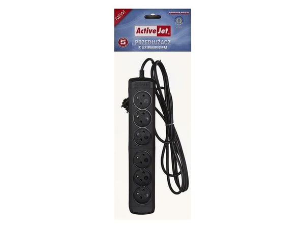 Activejet 6GNU - 3M - C, 3 m, 6 AC-utgångar, inomhus, Typ E (FR), Typ E, Plast