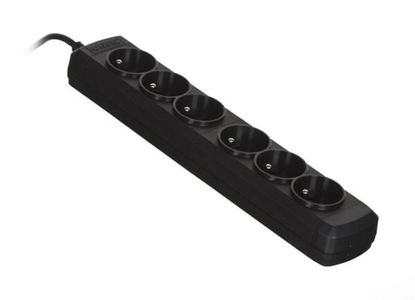 Activejet 6GNU - 3M - C, 3 m, 6 AC-utgångar, inomhus, Typ E (FR), Typ E, Plast
