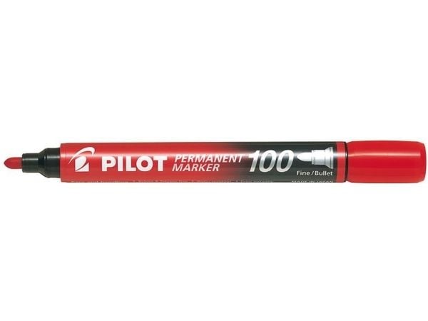 Marker Pilot 100 rød rund spids (stk.)