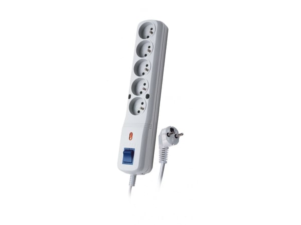 Lestar LV-530W power strip with anti-surge protection 5 sockets 1.5m gray (LV530W1.5 GRAY)