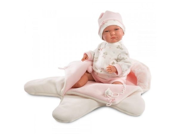 Llorens dukke - baby i rosa heldress, 42 cm (74038)