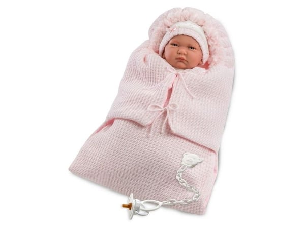 Llorens dukke - baby i rosa vogn 42 cm (302202)