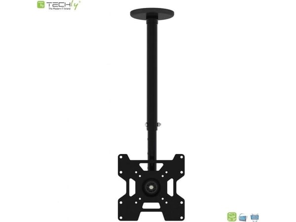 TECHly - Brakett - for LCD-skjerm - stål - svart - skjermstørrelse: 23"-37" - takmonterbar