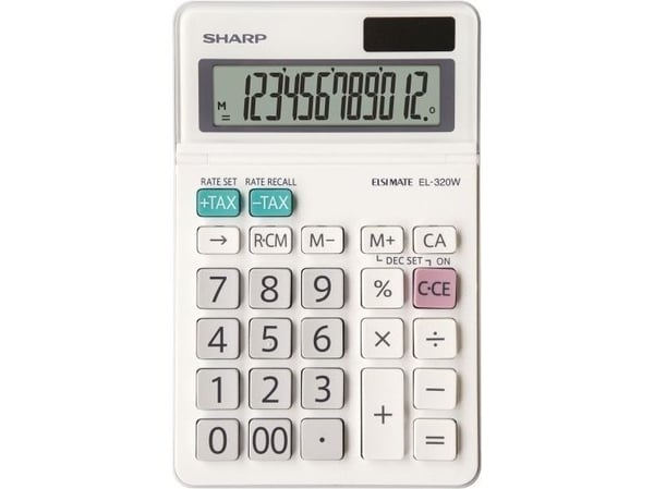 Sharp EL-340W, Skrivbord, Display, Visa tippning, Batteri, Vit