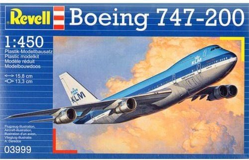 Revell Boeing 747-200, Flymodell med fastvinge, Monteringssett, 1:390, Boeing 747, Plast, Mellom