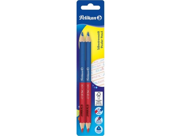 Pelikan 811118, Soft (myk), Blå, Rød, 2 stykker
