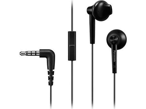 Panasonic RP-TCM55E - Hörlurar med mikrofon - öronknopp - kabelansluten - 3,5 mm kontakt - svart