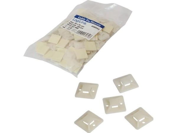 LogiLink KAB0042, Beige, ABS-synteettinen, 100 kpl, 20 mm, 20 mm, 70 g