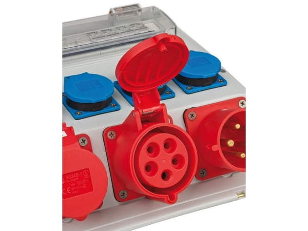 Brennenstuhl 1154890020, Svart, Blå, Grå, Rød, 7 AC-utganger, 400 V, 32 A, 230 V, 400 V