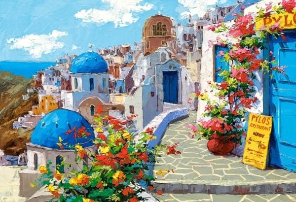 Castorland Spring in Santorini 2000 pcs, 2000 stykker, Kunst, 9 år