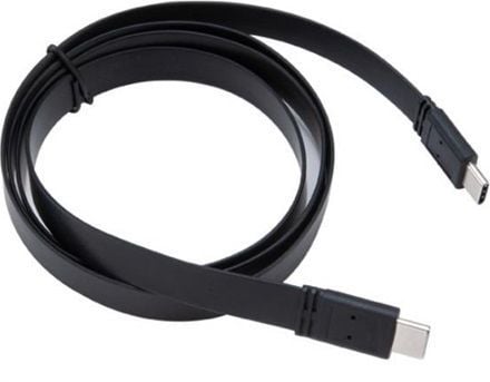 Akasa PROSLIM - USB-kabel - USB-C (hane) till USB-C (hane) - USB 3.1 Gen2 - 5 V - 3 A - 1 m - platt, stöd för 4K, USB Power Delivery (60W) - svart