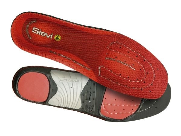 Sievi Dual Comfort Plus: Neutral Arch, Unisex, Voksen, Komfort-innersåle, Svart, Grå, Rød, EUE, 1 stykker
